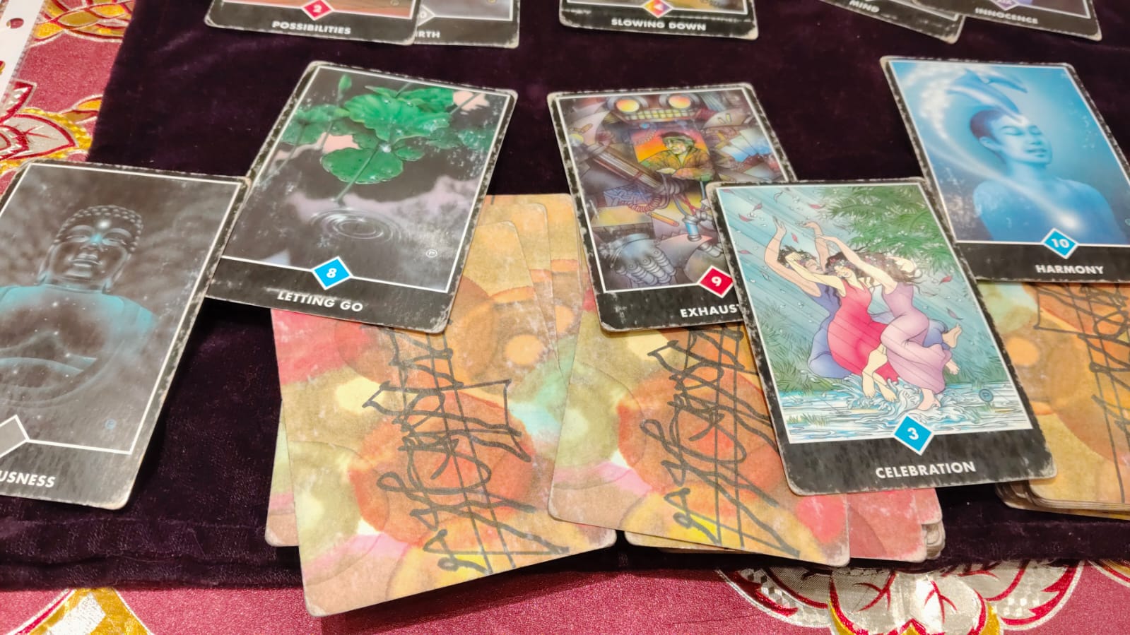 Osho Zen Tarot cards laid out for a reading